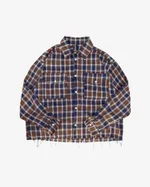 Рубашка БИЧ укороченная с шерстью клетка коричневая