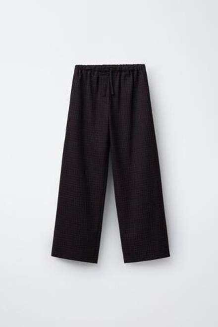 ZARA БРЮКИ В КЛЕТКУ, ЧЕРНЫЙ