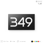 Номер на дверь 349, табличка на дверь для офиса, квартиры, кабинета, аудитории, склада, черная 120х70 мм, Айдентика Технолоджи