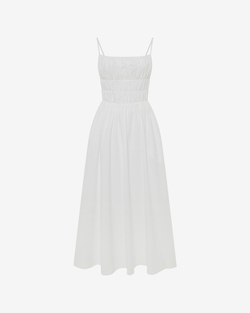 Хлопковое платье миди с открытой спиной