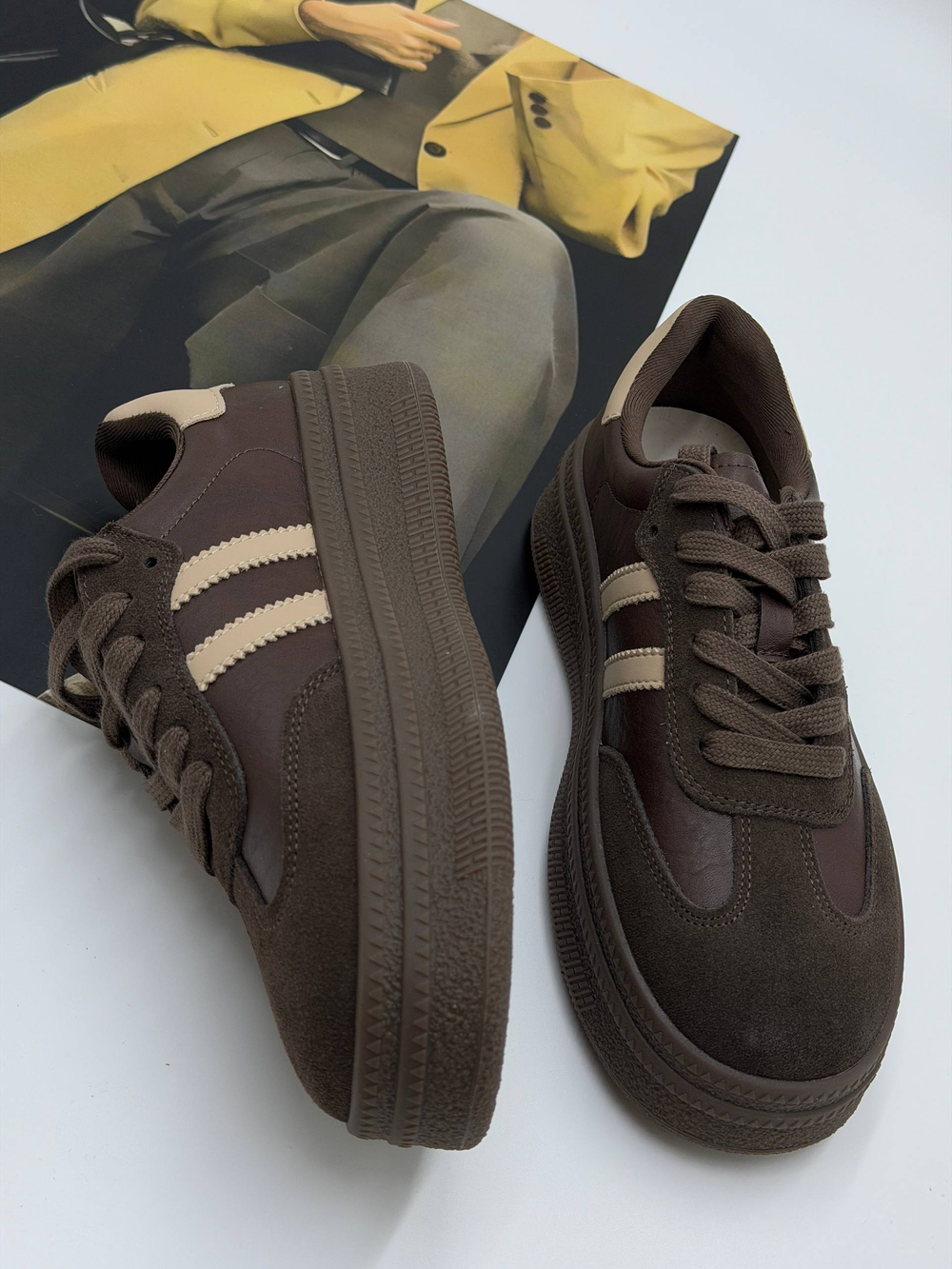 Кроссовки женские натуральная кожа арт. 18-1 цвет "коричневый"