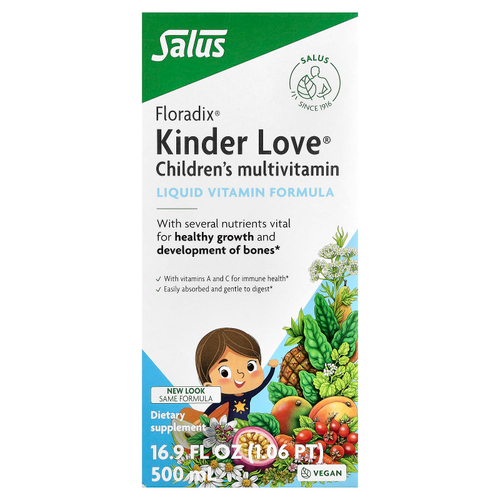 Floradix, Kinder Love®, мультивитамины для детей, 500 мл (16,9 жидк. Унции)