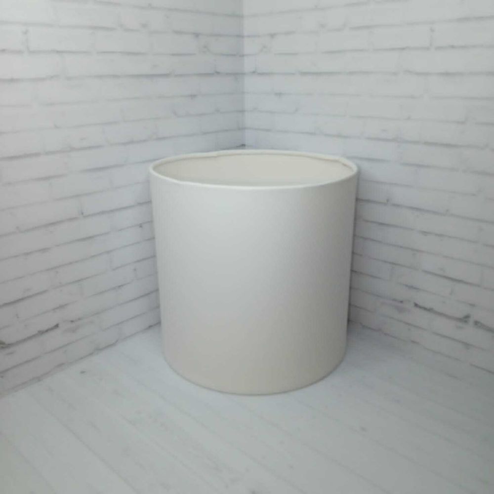 Коробка БЕЗ КРЫШКИ 14*14 БЕЛЫЙ ЛЕН МАТОВАЯ