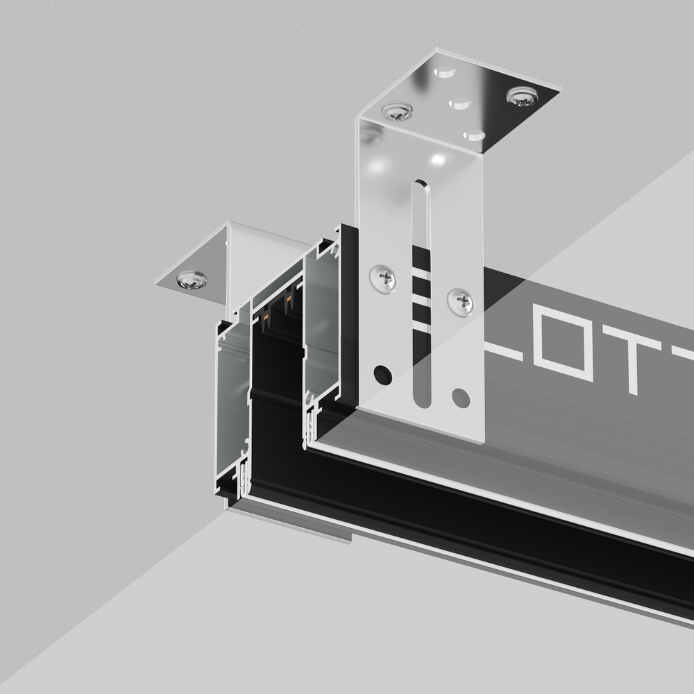 TR2014-BK Профиль-трек SLOTT for DENKIRS SMART, для натяжных потолков, 2 м, алюминий, черный