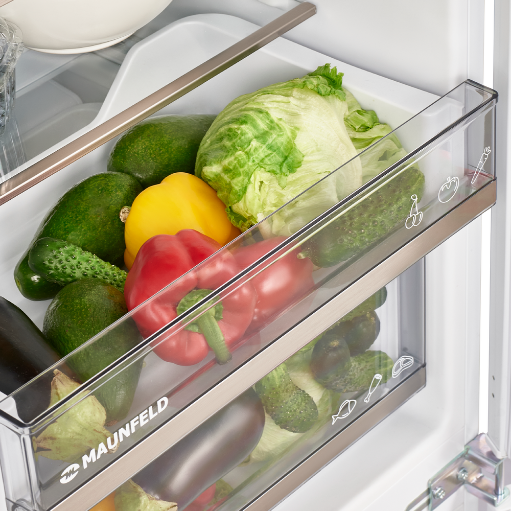 Встраиваемый холодильник NO FROST с инвертором MAUNFELD MBF17754NFWHGR LUX Inverter