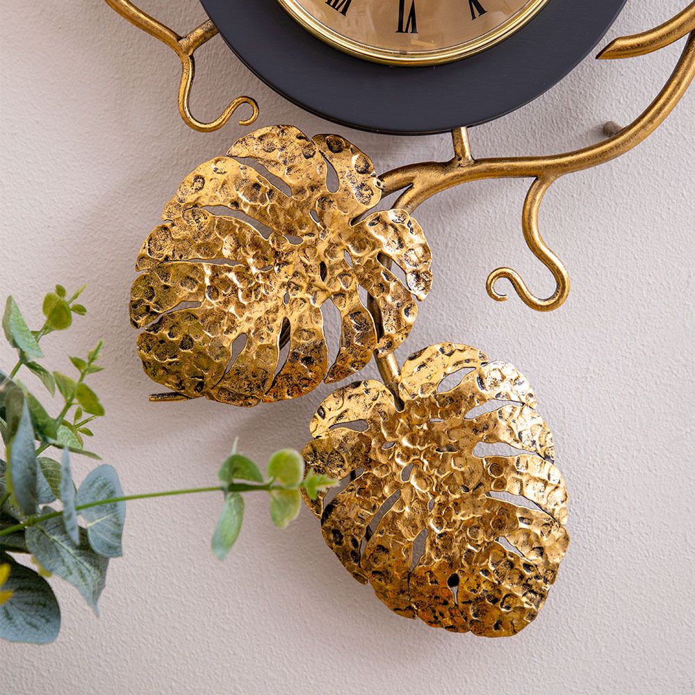 Часы настенные Monstera Deliciosa (Монстера) mini Серые Амбер