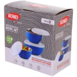 Набор из 3-х мисок для СВЧ-печи с крышками (12см, 15см, 17см)