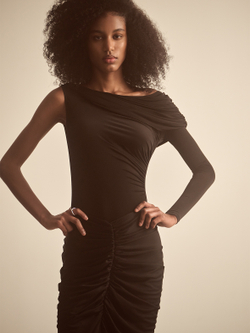 Боди из трикотажа асимметричного кроя