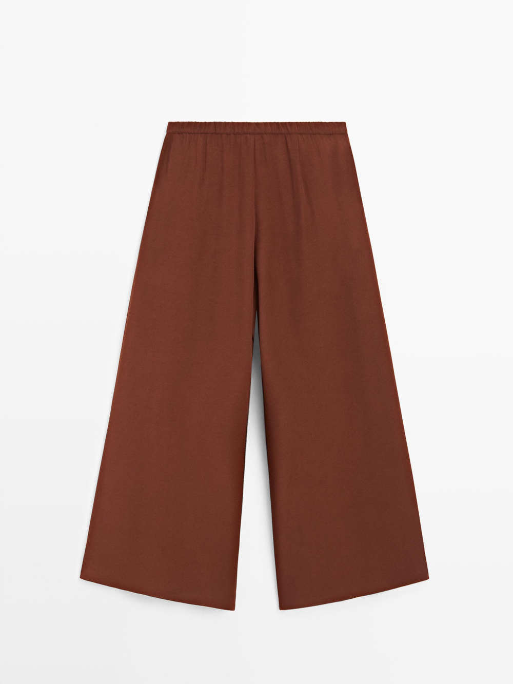 Massimo Dutti Широкие брюки с вытачками и эластичным поясом, оранжевый