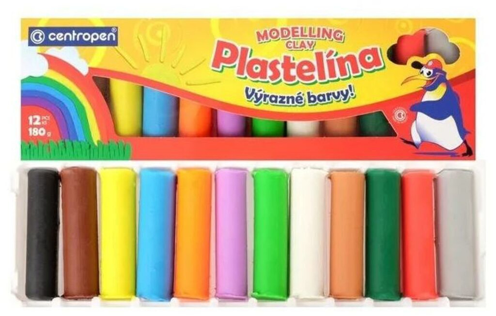 Пластилин 12цв 180гр. Centropen к/к, супер-мягкий