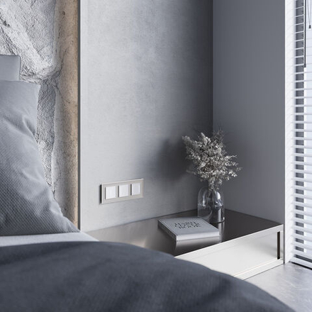 Рамка на 3 пост Senso (дымчатый, стекло soft-touch)