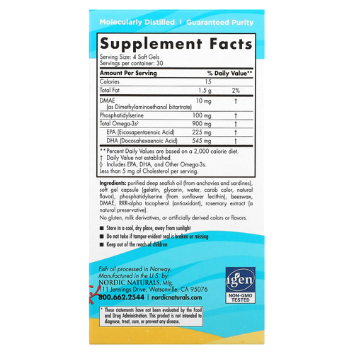 Nordic Naturals, Omega Focus Junior, для детей 6–18 лет, 120 мягких мини-таблеток