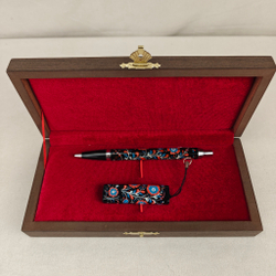 Набор "Цветы России" флешка и ручка Parker с ручной росписью Палех в футляре