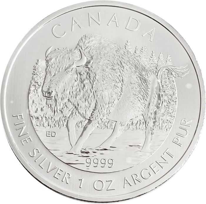 5 долларов 2013 Канада «Канадская Фауна - Бизон»