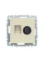 BRITE Розетка двойная TV+RJ45 кат.5E РТВ/РК12-БрКр бежевый IEK