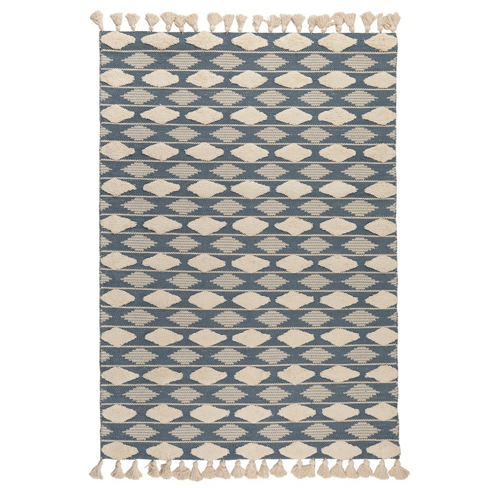 Ковер из хлопка синего цвета argyle из коллекции ethnic, 160х230 см