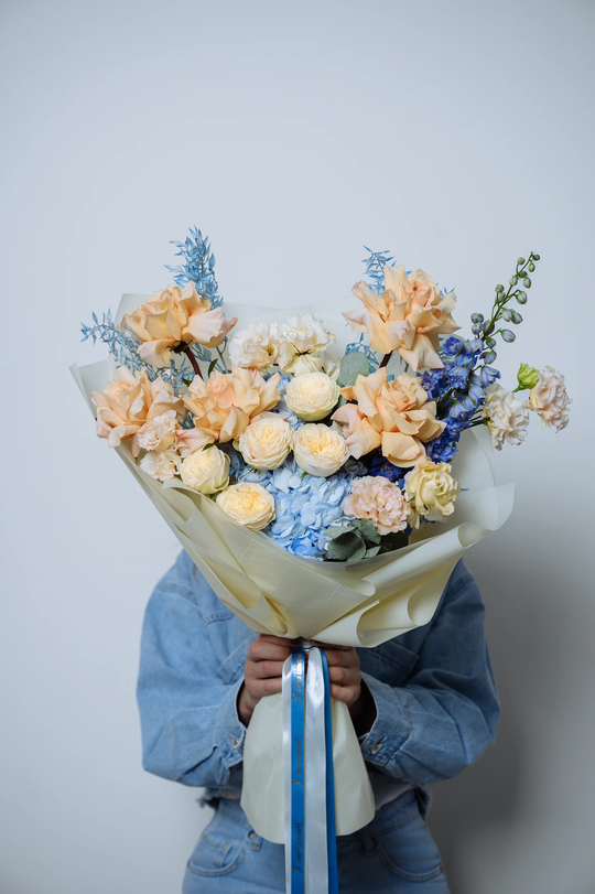 Авторский букет "Брызги осеннего моря" размер L