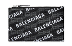 Balenciaga BB MONOGRAM Cow Leather Coin Purse, Card Holder Large Women"s Black