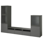 Комбинация для хранения ТВ - IKEA BESTÅ/BESTA, 193x43x300см, темно-серый, БЕСТО ИКЕА