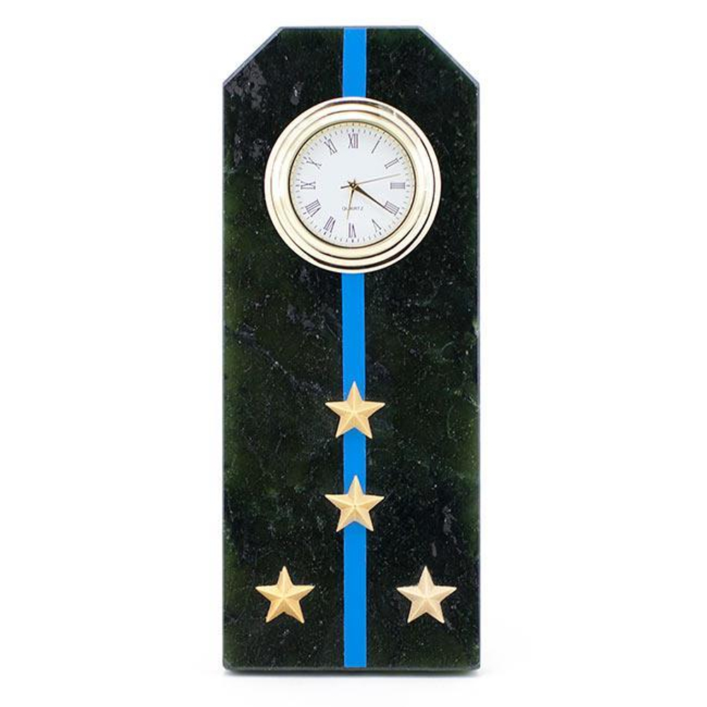 Часы "Погон капитан Авиации ВМФ" камень змеевик 60х40х150 мм 300 гр.R113520?