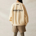 Толстовка Fear of God Essentials SS21 Pull-Over Crewneck Buttercream/Cream Logo, FOG-SS21-578