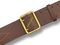 Ремень офицерский из натуральной коричневой кожи с латунной пряжкой
