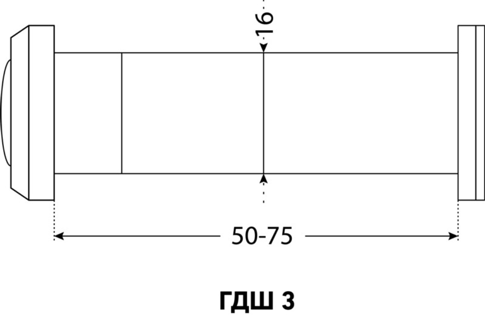 Глазок Аллюр ГДШ-3 d=16мм 50-75мм золото