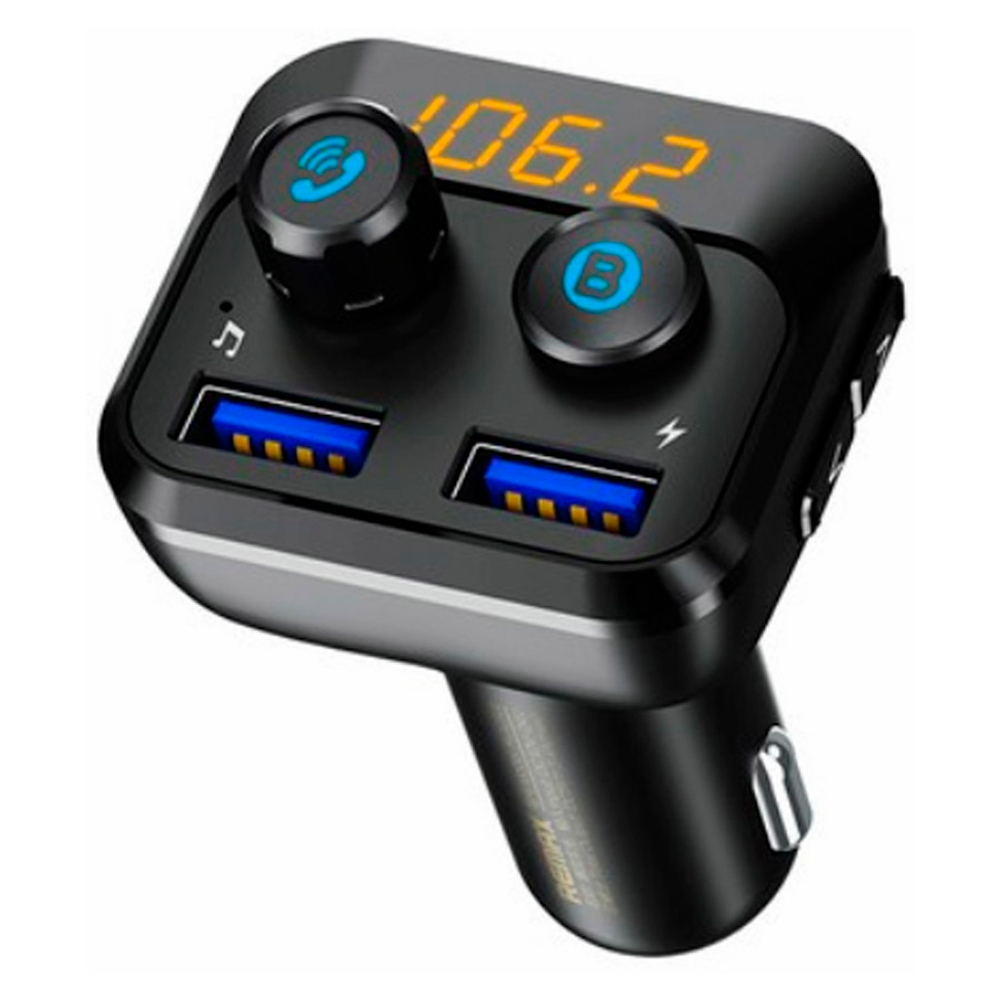 Автомобильное зарядное устройство USB Remax RCC-105 (2 порта, FM модулятор, LCD) Черный