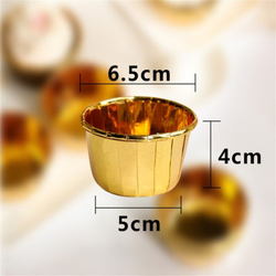 Формы бумажные с ламинацией «Маффин» 50х40 мм (Золото) 50 шт