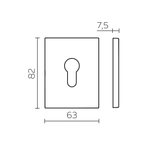 Накладка на цилиндр ESC.C.TRG/K.486 SSC-16 сатинированный хром (1 шт.)