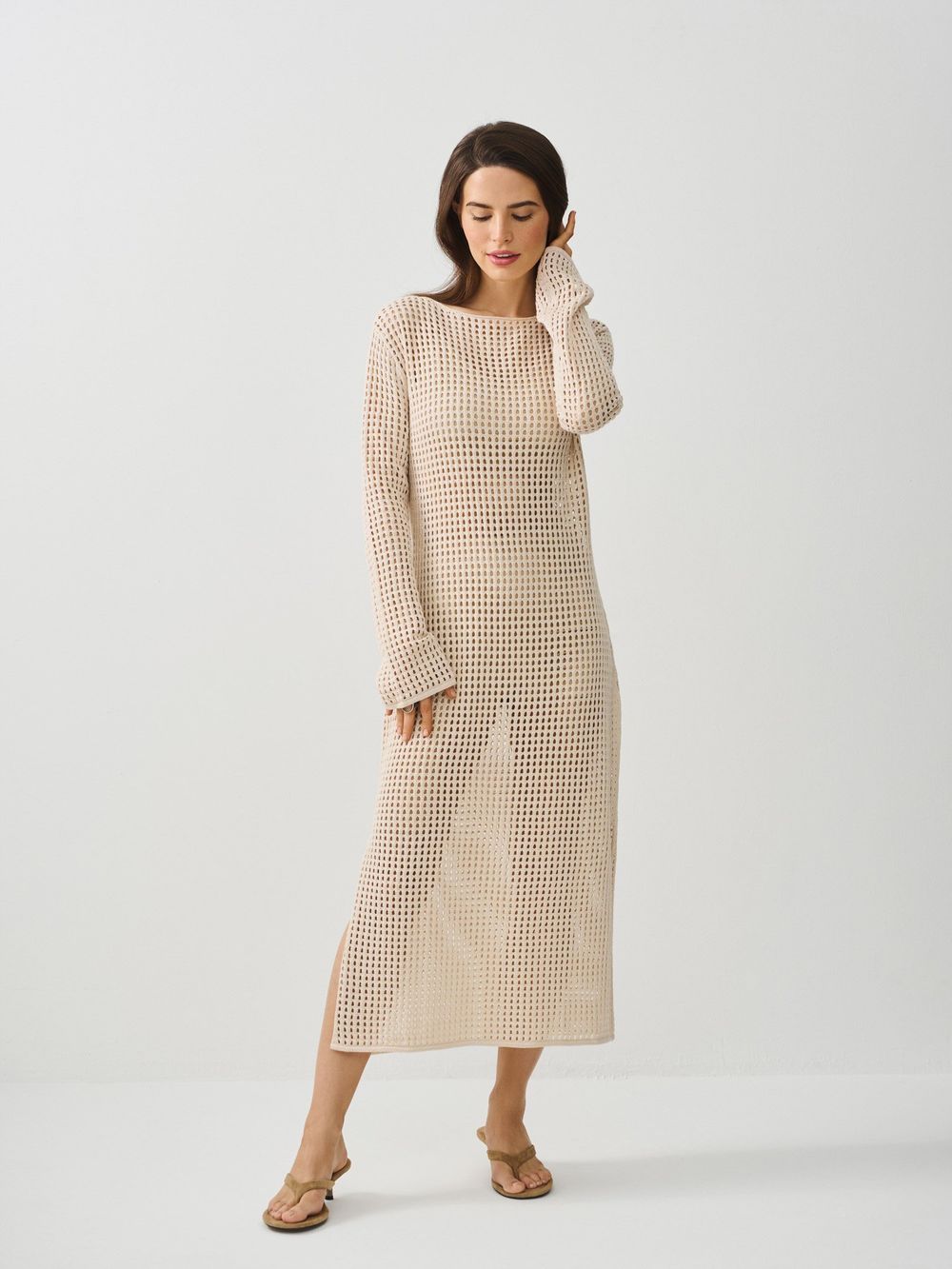 Платье вязаное "Песок" женское