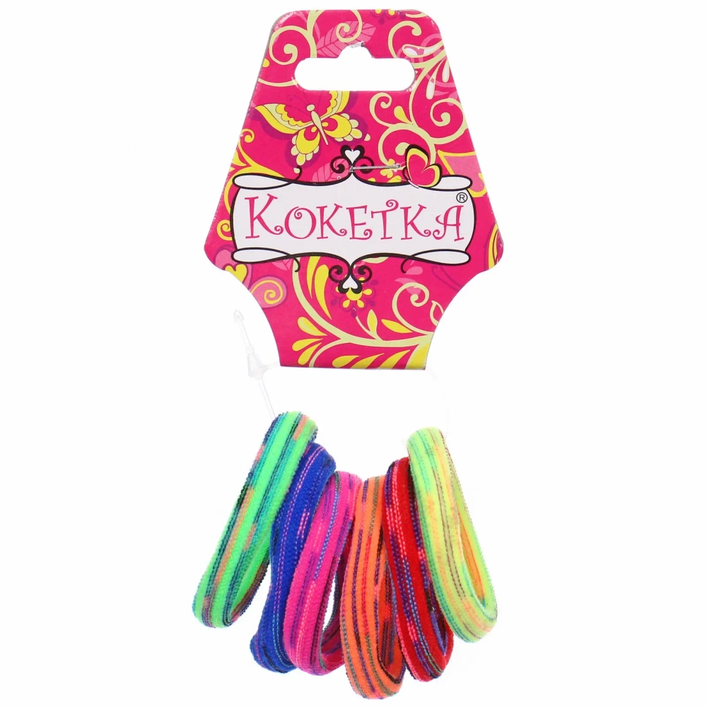 Резинки для волос 6шт Кокетка «Зефирки - неон», цвет микс, d-4,5см