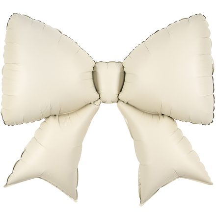 Шар (39''/99 см) Фигура, Бант, Кремовый, Сатин, 1 шт. в уп.