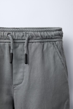 ZARA БРЮКИ КАРГО SOFT, ЛИНЯЛЫЙ СИНИЙ