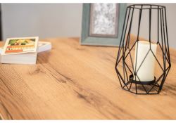 Стол Лота Лофт 140х80х75 25 мм дуб вотан / матовый черный