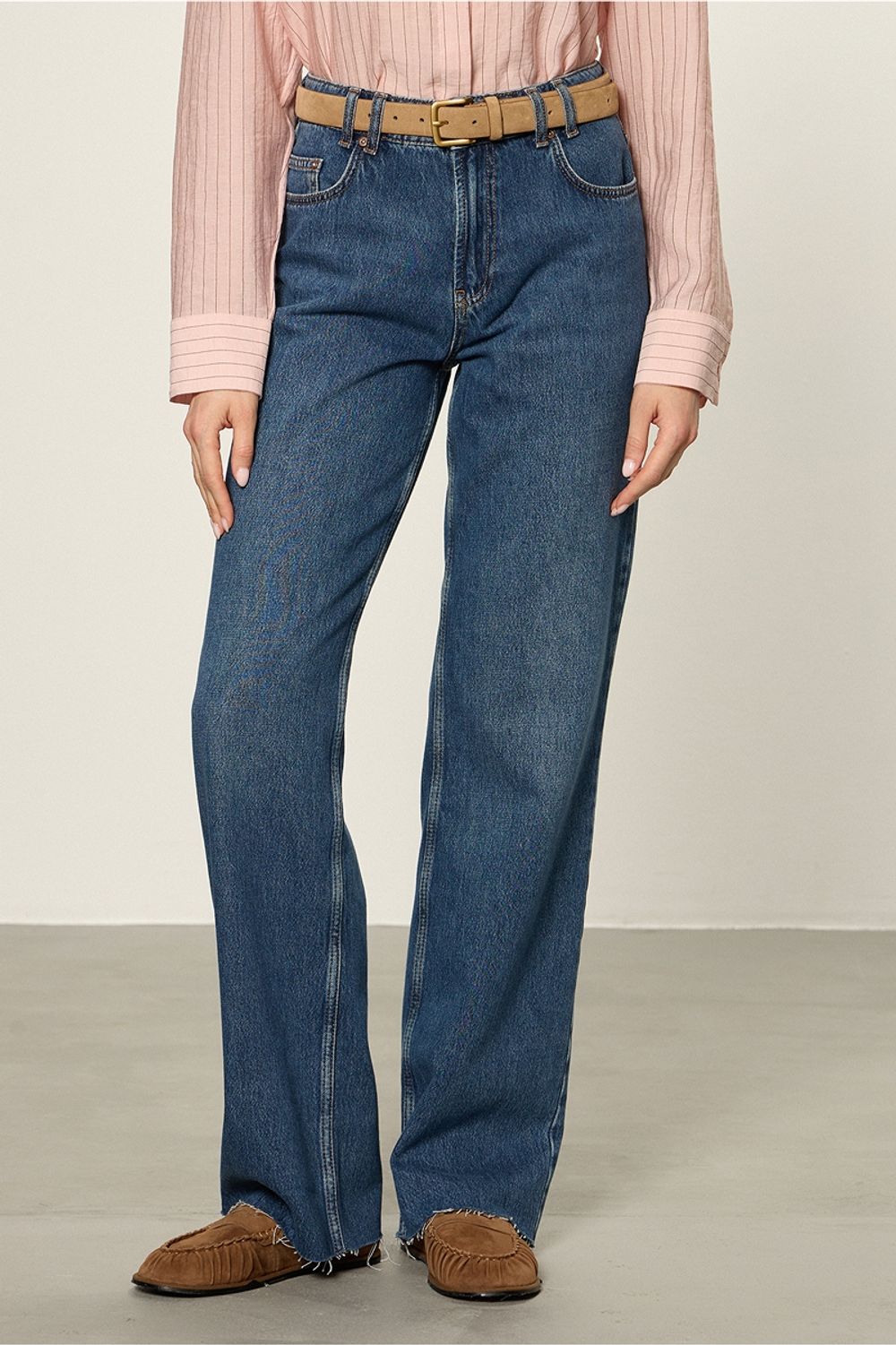 Джинсы прямые синие