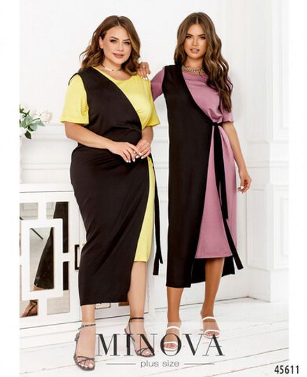 Платье 2288Б-лимонный-черный Minova Фото 2