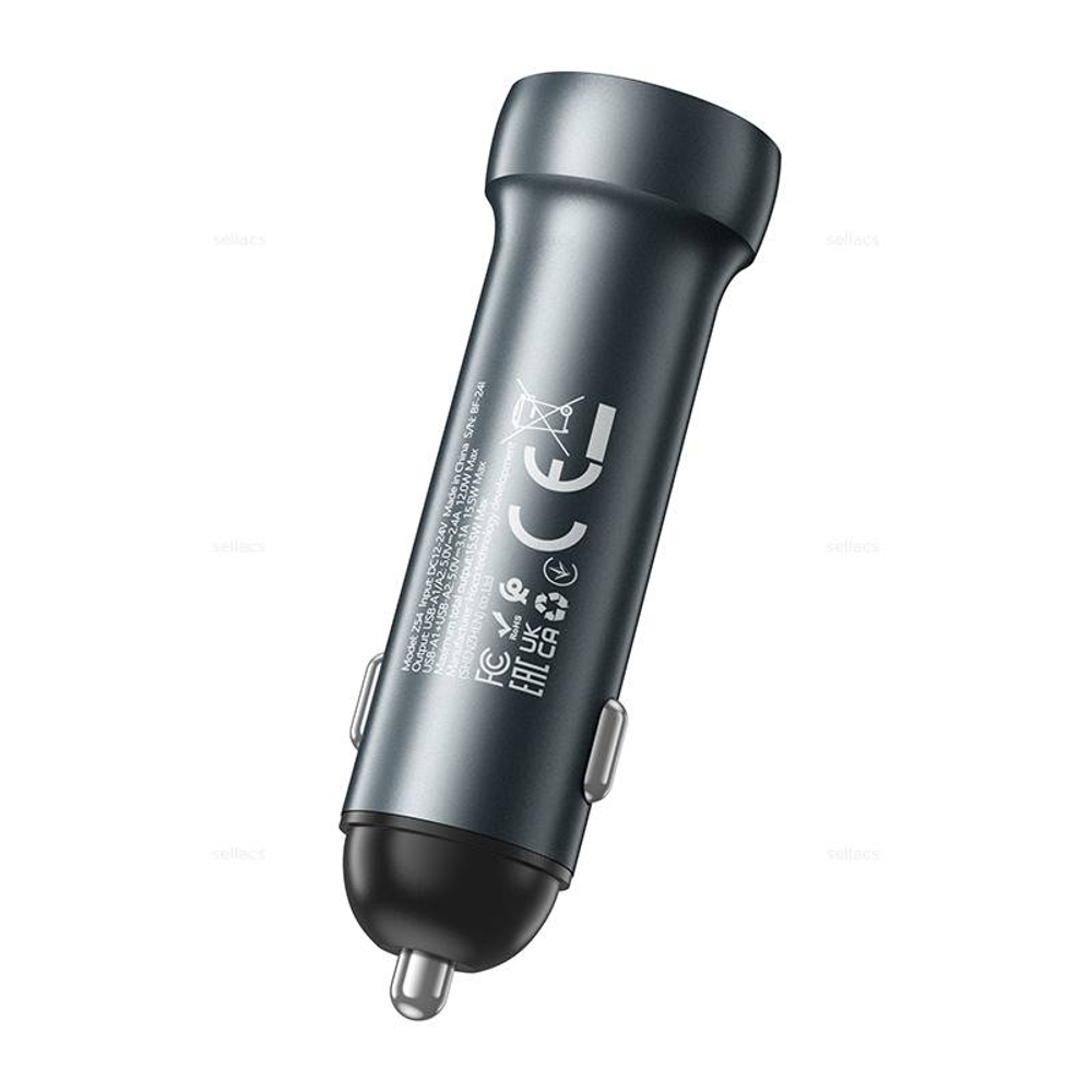 Автомобильное зарядное устройство Hoco Z54 (metal grey)