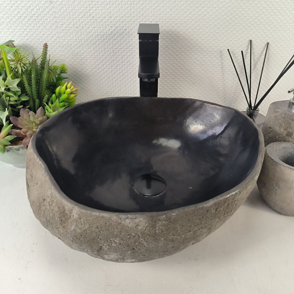 Каменная раковина из речного камня RS-05445 (42*38*14) 0856 из натурального камня