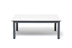 "Канны" журнальный столик из HPL 90х60, H40, каркас темно-серый (RAL 7024), цвет столешницы "молочный"