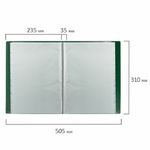 Папка с 80 вкладышами, Brauberg Office, 800мкм, корешок 53мм, зеленая