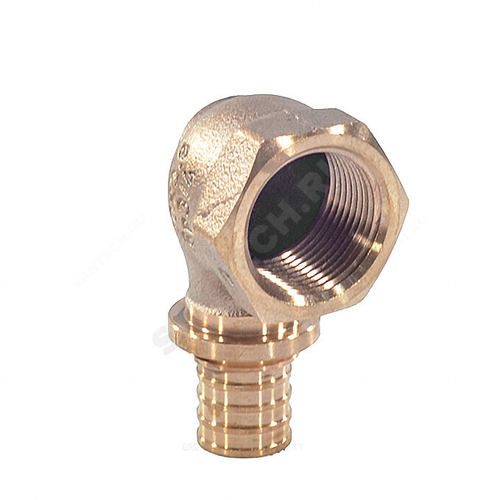 Угольник для PE-X труб аксиальный бронза Дн 20х3/4" ВР RAUTITAN RX Rehau 13660971001 (11371341001)