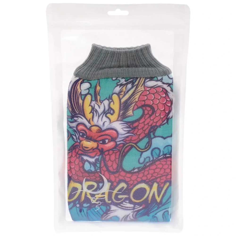 Мочалка - варежка скрaбирующая «Premium - DRAGON», 22.5*14.5*15см (ZIPпакет)