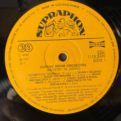 Винтажная виниловая пластинка LP Gustav Brom Orchestra Оркестр Густава Брома, Artistry In Swing (Чехословакия 1984)