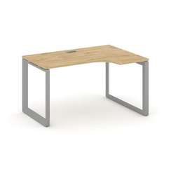 Style Project Стол рабочий эргономичный SN-59O.SPA-021(R) Тиквуд Светлый/Металл Серый/Серебро Заглуш