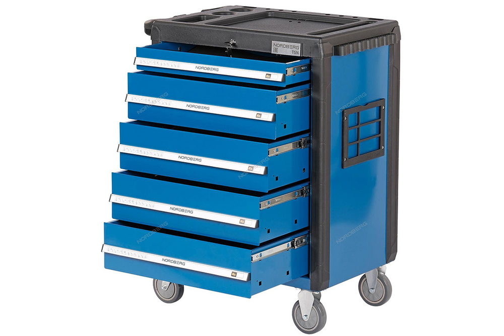 NORDBERG (T5N(B)) Тележка инструментальная 5 полок, синяя