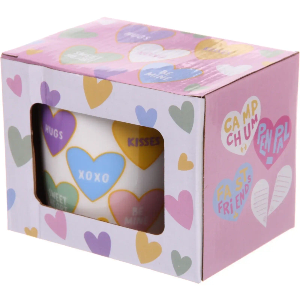 Кружка керамическая 350мл «Сердечки» в подарочной коробке