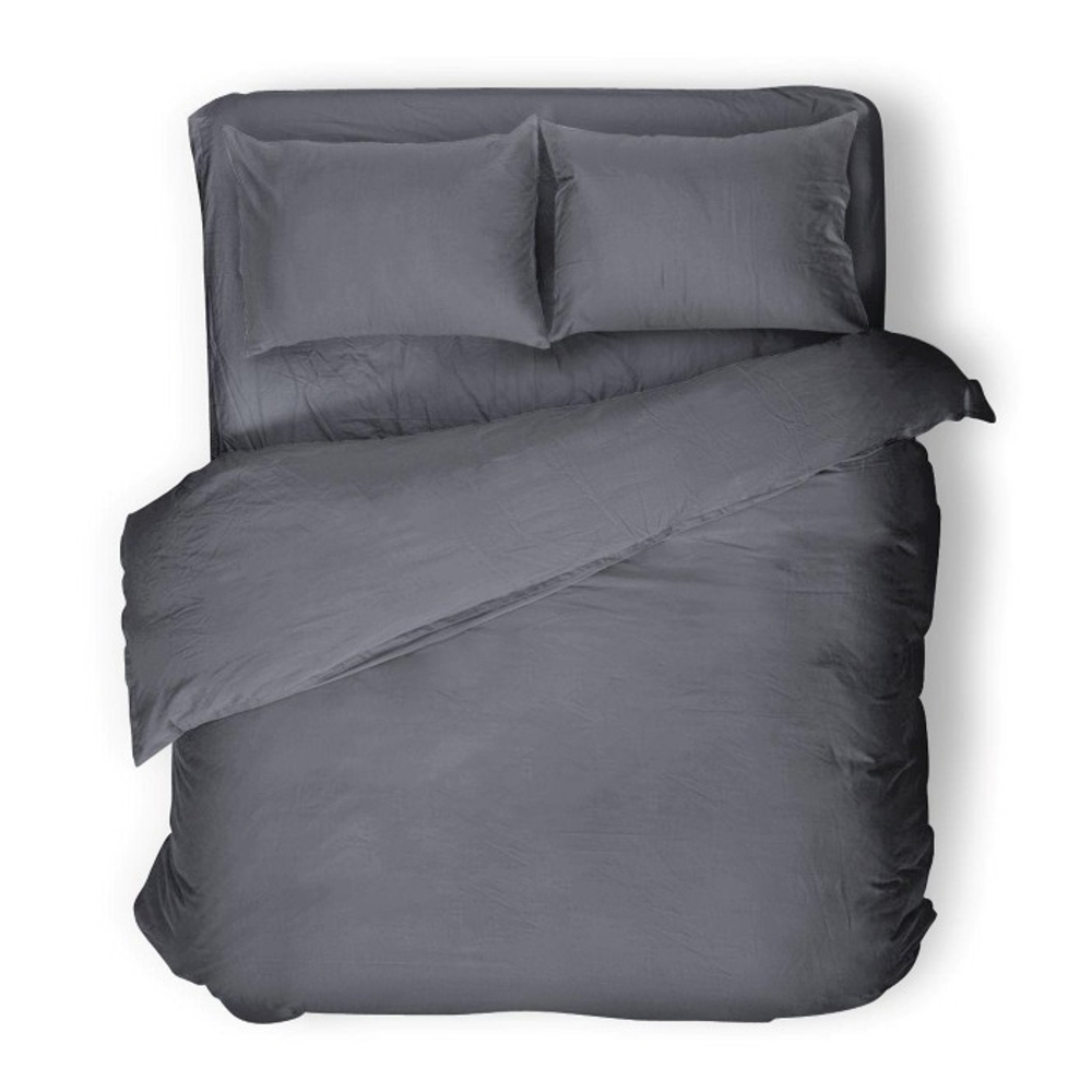 Комплект постельного белья 2 спальный Евро-стандарт BASALT, хлопок-лён