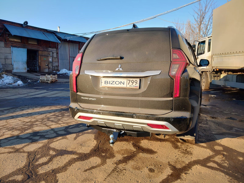 Фаркоп Бизон на Mitsubishi Pajero Sport FA 0290-E (с 2021 г.в.) (паспорт и сертификат в комплекте)(без электрики)
