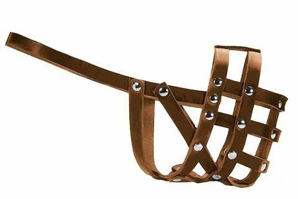 ДАРЭЛЕНД Намордник кожаный сетчатый №Б4 (сука боксер), коричневый